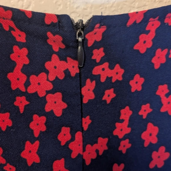 Simple Flavor Floral Midi Dress In Red And Blue - Picture 4 of 6